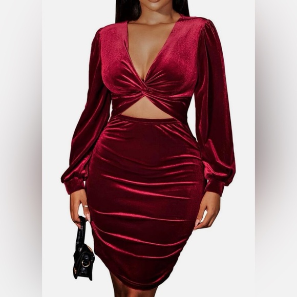 Heila Velvet Long Sleeve Bodycon Dress SZ Large NWOT - Picture 2 of 11